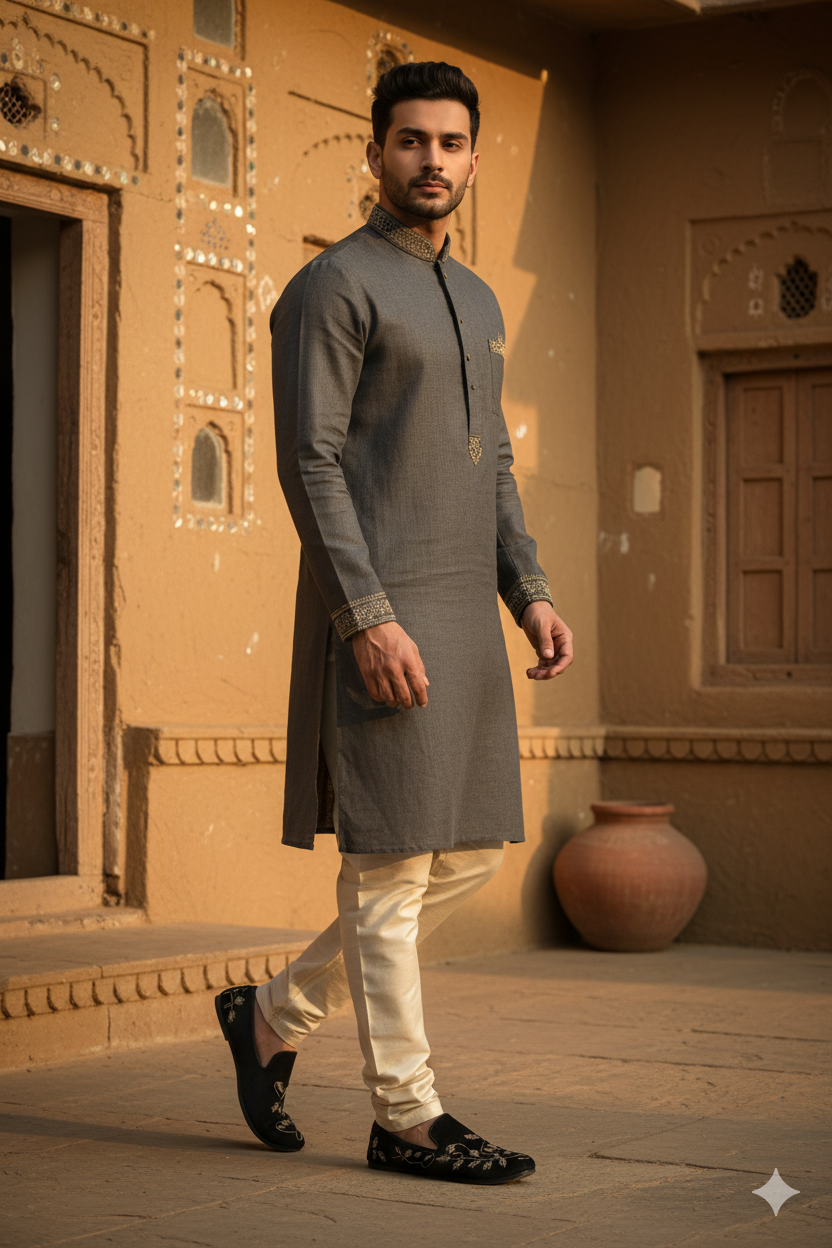 Black Beaded Punjabi Jutti with Multicolor Stones